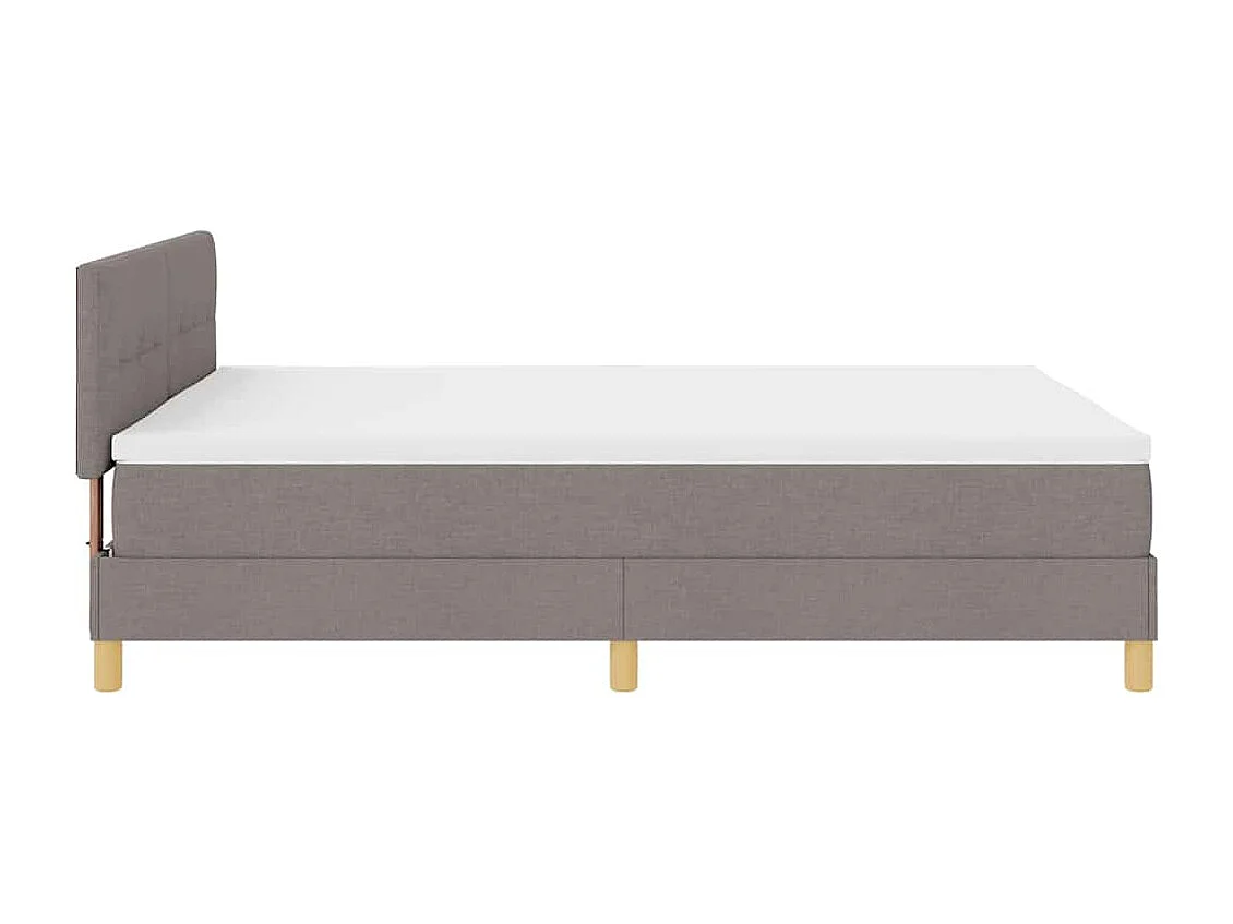 Cadre de lit avec matelas Taupe 140 x 200 cm tissu