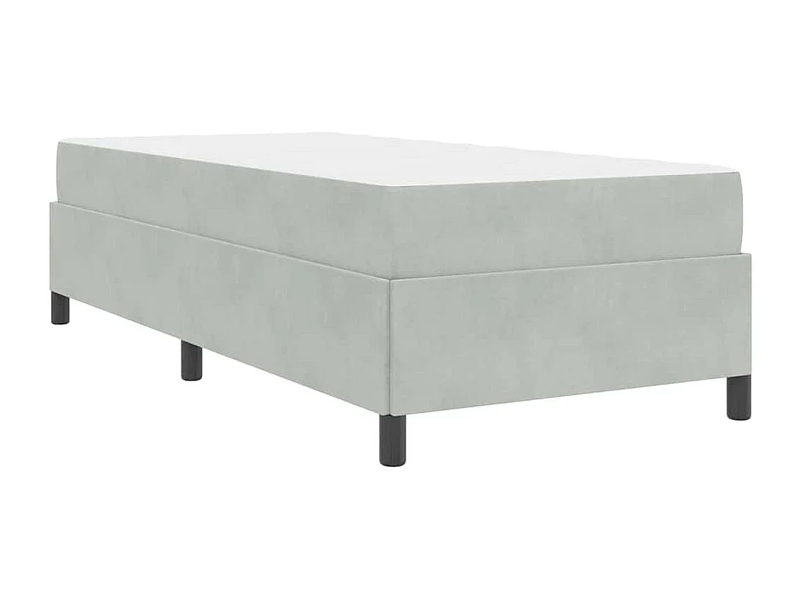 Cadre de lit Gris clair, gris et blanc 80 x 200 cm Velours