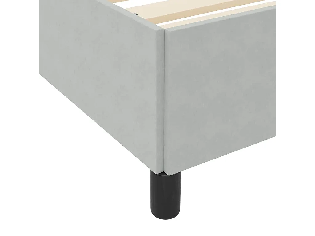 Cadre de lit Gris clair, gris et blanc 80 x 200 cm Velours