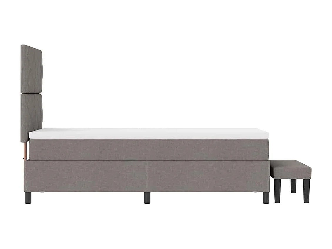Cama tipo Box Spring con colchón Taupé 80 x 200 cm tela