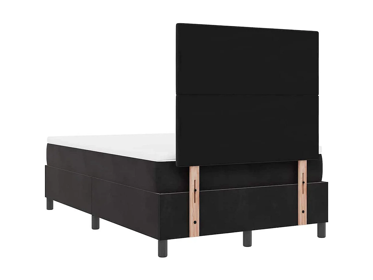 Cama tipo Box Spring con colchón Negro 120 x 200 cm Terciopelo