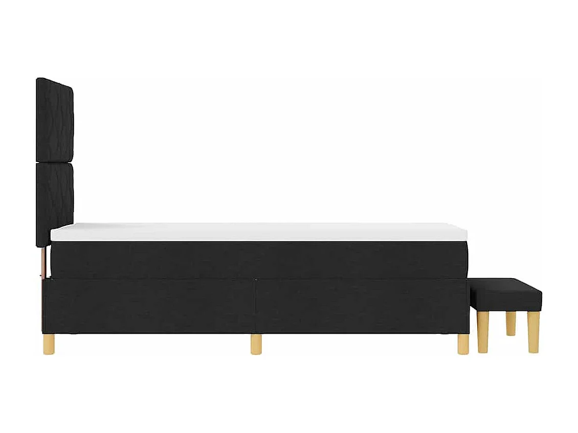 Cama tipo Box Spring con colchón Negro 80 x 200 cm tela