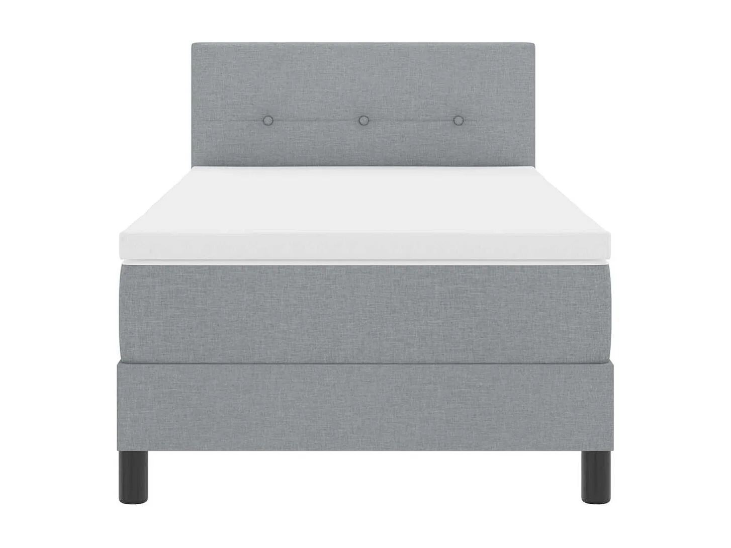 Cama box spring con colchón Gris claro 100 x 200 cm tela