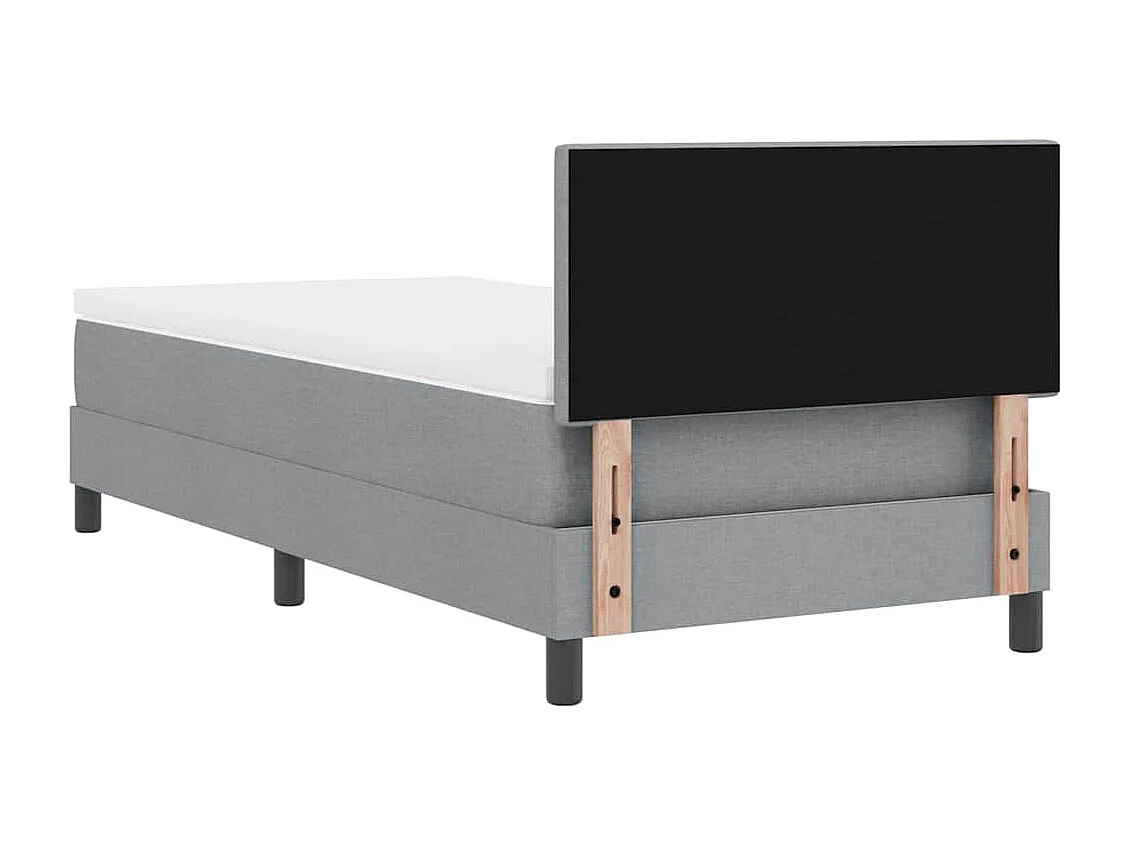 Cama box spring con colchón Gris claro 100 x 200 cm tela