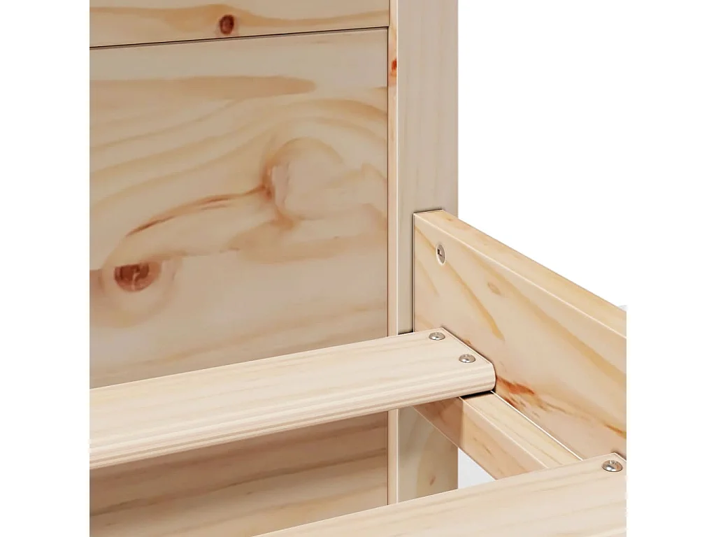 Bedframe met hoofdbord massief grenenhout 90x190 cm