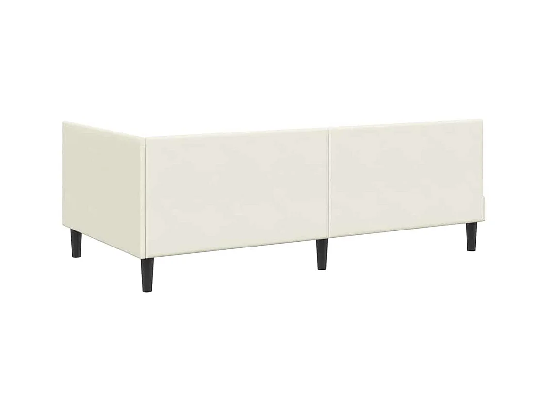 Estructura de cama en esquina Crema 100 x 200 cm Terciopelo