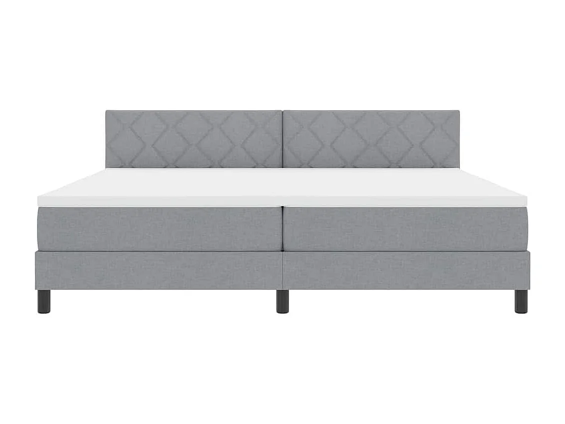 Cadre de lit avec matelas Gris clair 200 x 200 cm tissu