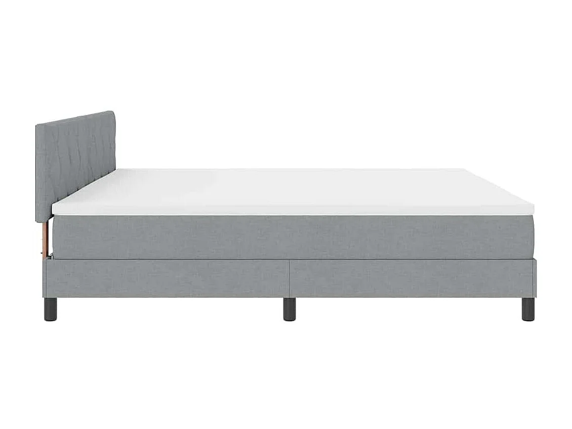 Cadre de lit avec matelas Gris clair 200 x 200 cm tissu