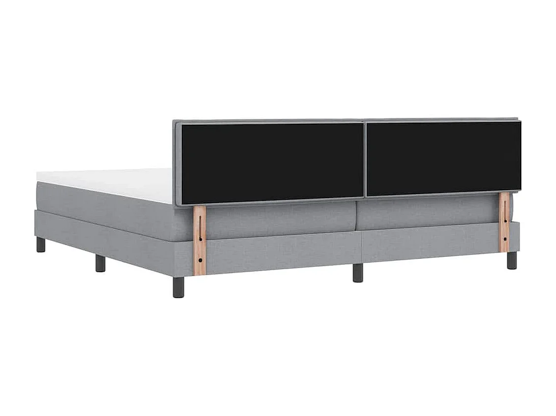 Cadre de lit avec matelas Gris clair 200 x 200 cm tissu