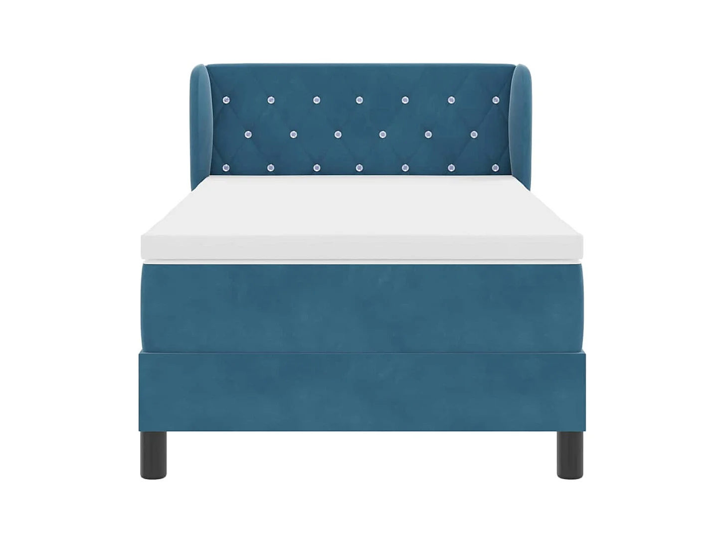 Cadre de lit avec matelas gris foncé 80x200 cm en velours