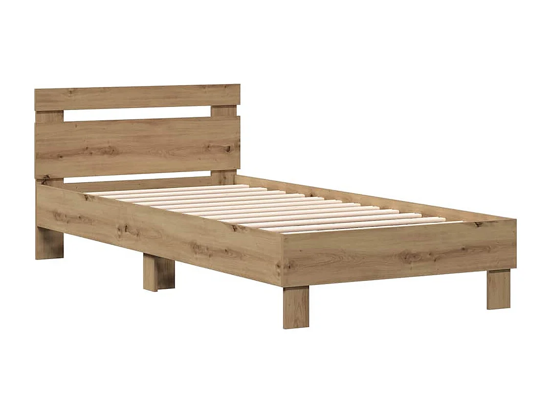 Marco de Cama Roble artesanal 90 x 200 cm Madera contrachapada