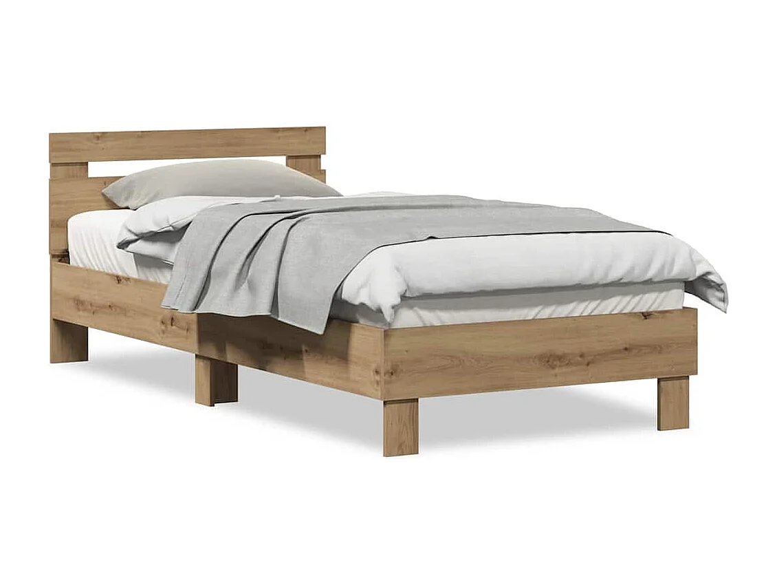 Marco de Cama Roble artesanal 90 x 200 cm Madera contrachapada