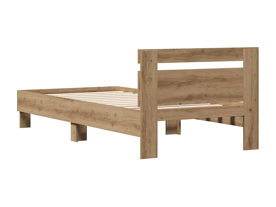 Marco de Cama Roble artesanal 90 x 200 cm Madera contrachapada