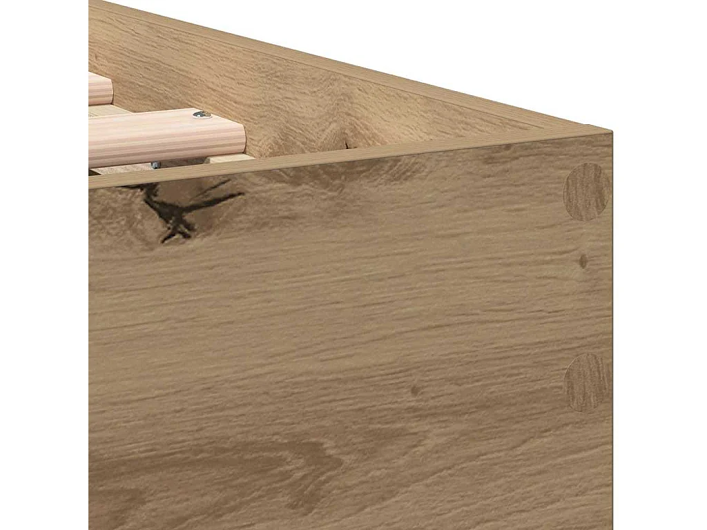 Marco de Cama Roble artesanal 90 x 200 cm Madera contrachapada
