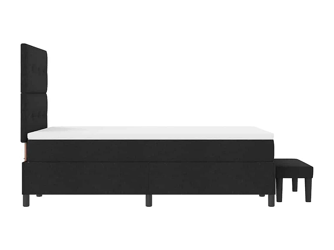 Cadre de lit avec matelas Noir 120 x 200 cm tissu