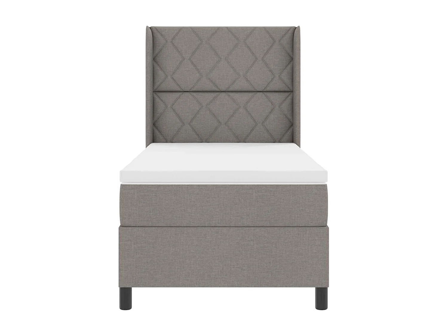 Cadre de lit avec matelas Taupe 100 x 200 cm tissu