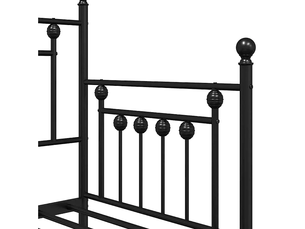 Cadre de lit de jour avec tête de lit Noir 80 x 200 cm Acier