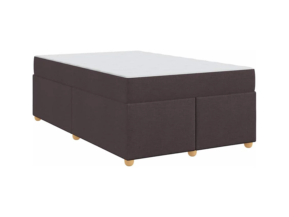 Cadre de lit avec matelas Marron foncé 120 x 190 cm tissu