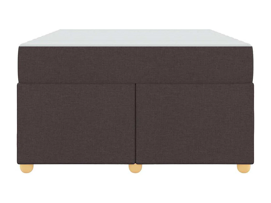 Cadre de lit avec matelas Marron foncé 120 x 190 cm tissu