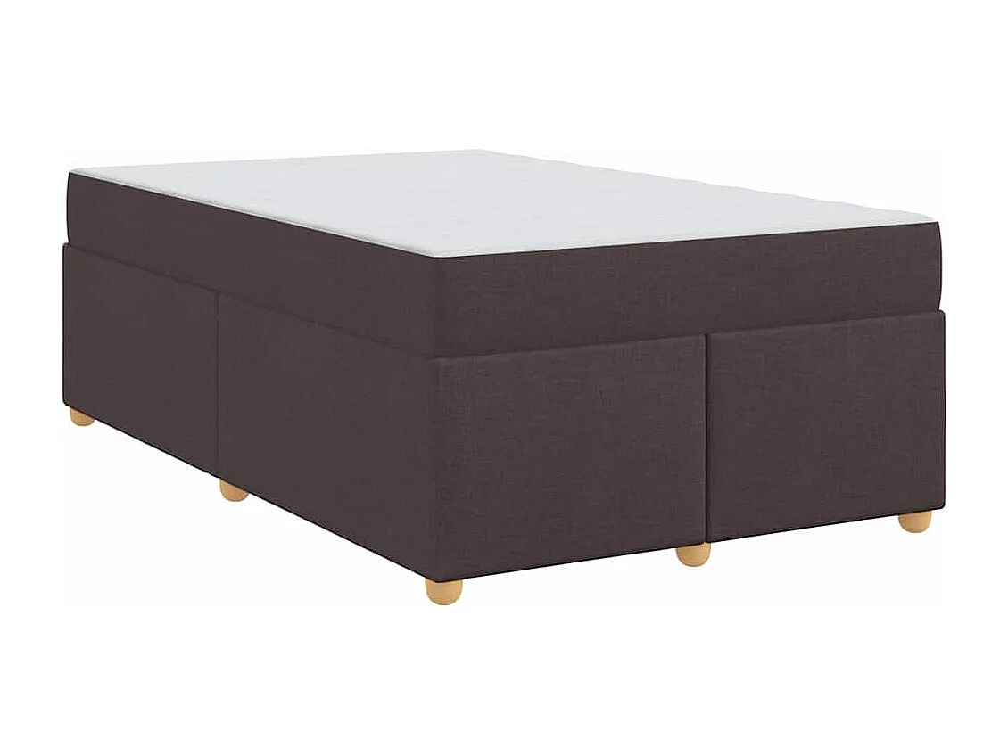 Estructura de cama con colchón Marrón oscuro 120 x 190 cm tela