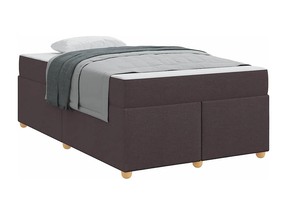 Estructura de cama con colchón Marrón oscuro 120 x 190 cm tela
