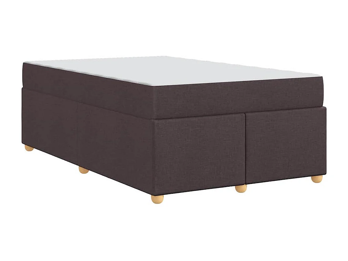 Estructura de cama con colchón Marrón oscuro 120 x 190 cm tela