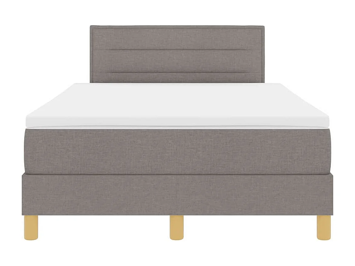 Cadre de lit avec matelas Taupe 120 x 200 cm tissu