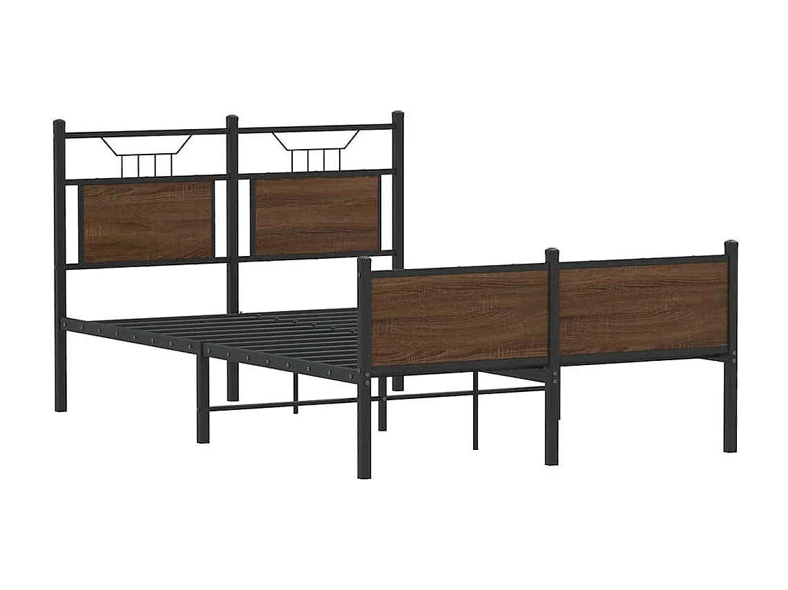 Cadre de lit sans matelas chêne marron 120x200 cm