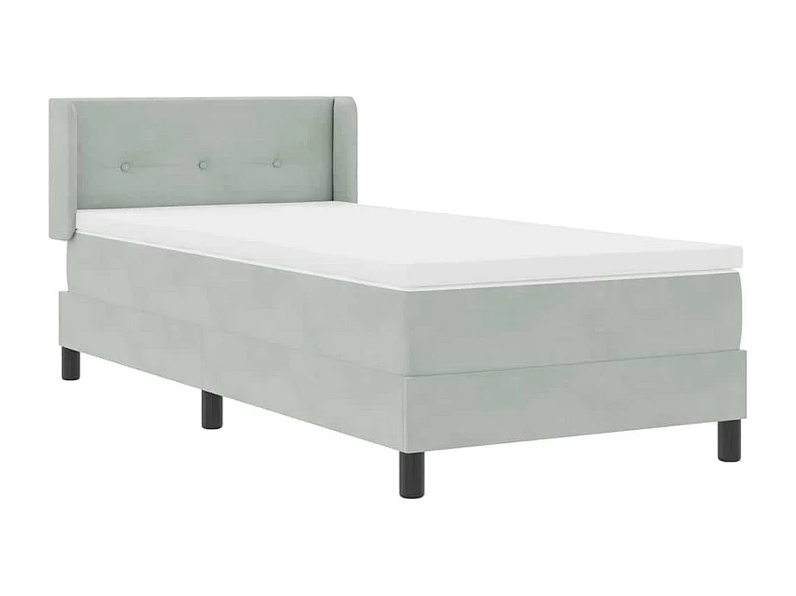 Cadre de lit avec matelas noir 100x200 cm en velours