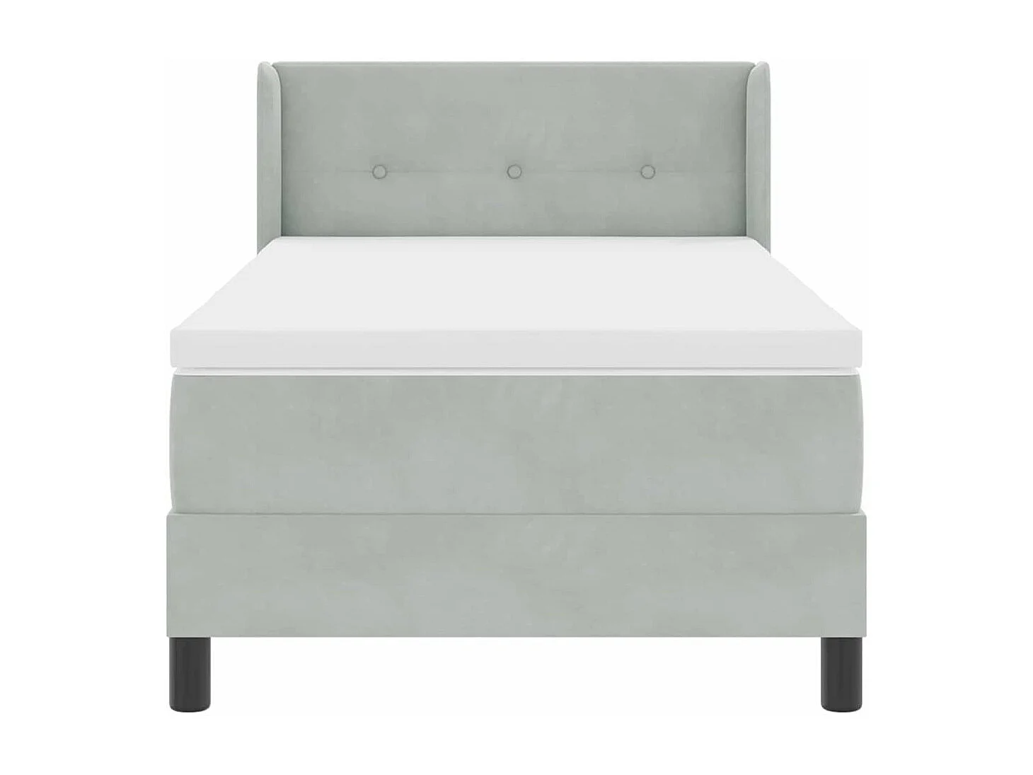 Cadre de lit avec matelas noir 100x200 cm en velours