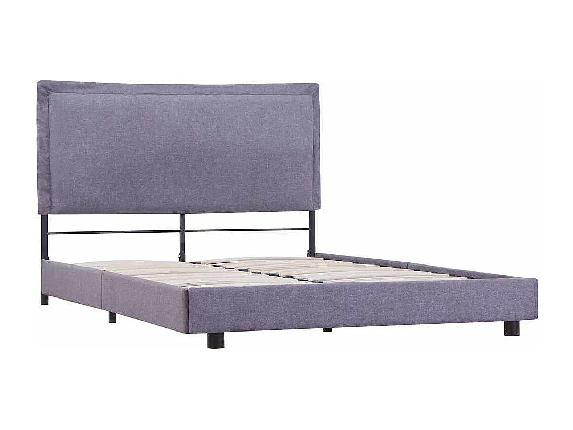 Estructura de cama sin colchón de tela gris claro 135x190 cm