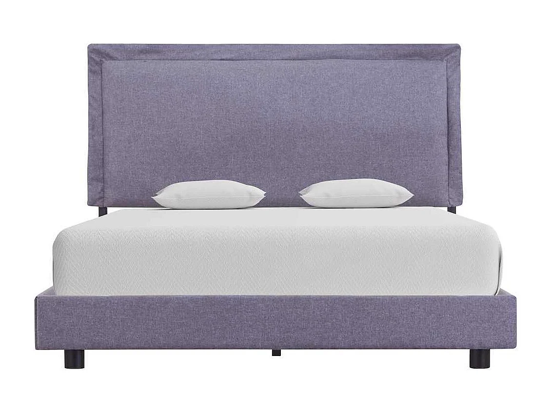 Estructura de cama sin colchón de tela gris claro 135x190 cm