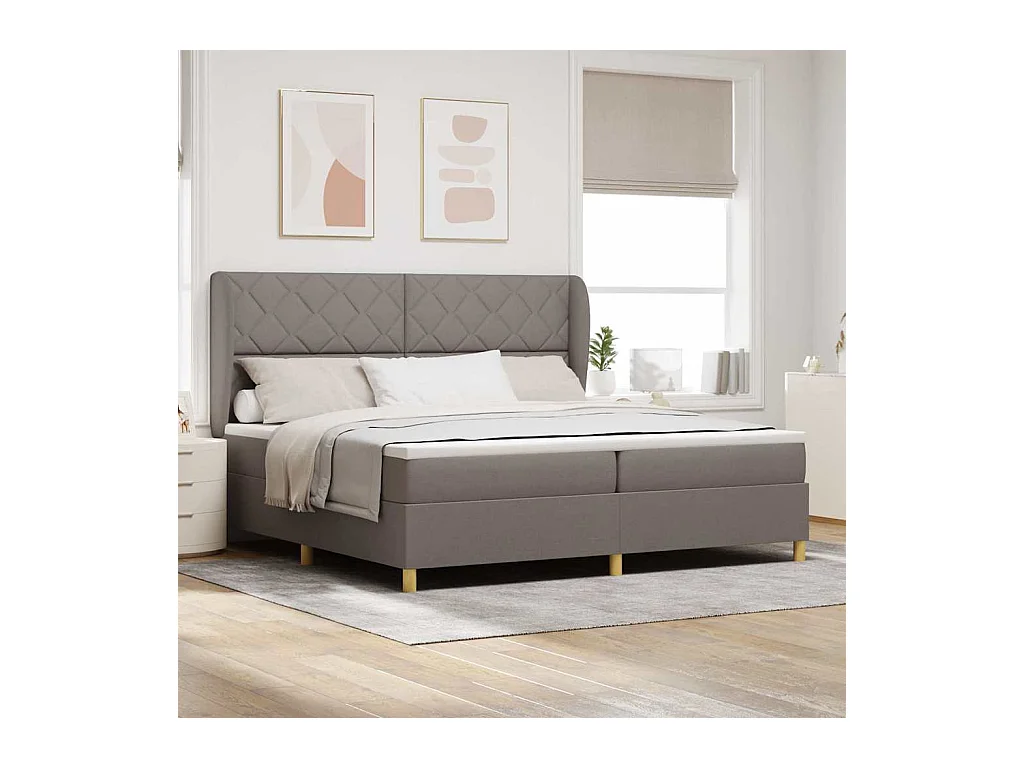 Cadre de lit avec matelas gris foncé 90x190 cm Taupe