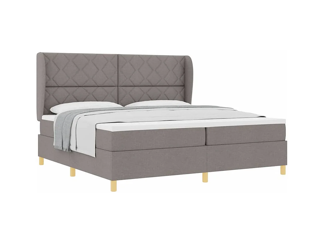 Cadre de lit avec matelas gris foncé 90x190 cm Taupe