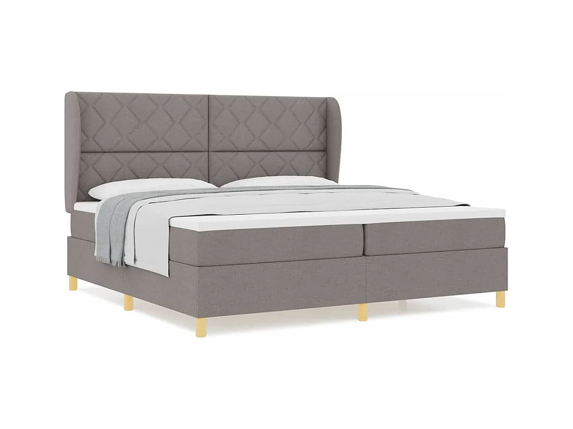 Cadre de lit avec matelas gris foncé 90x190 cm Taupe