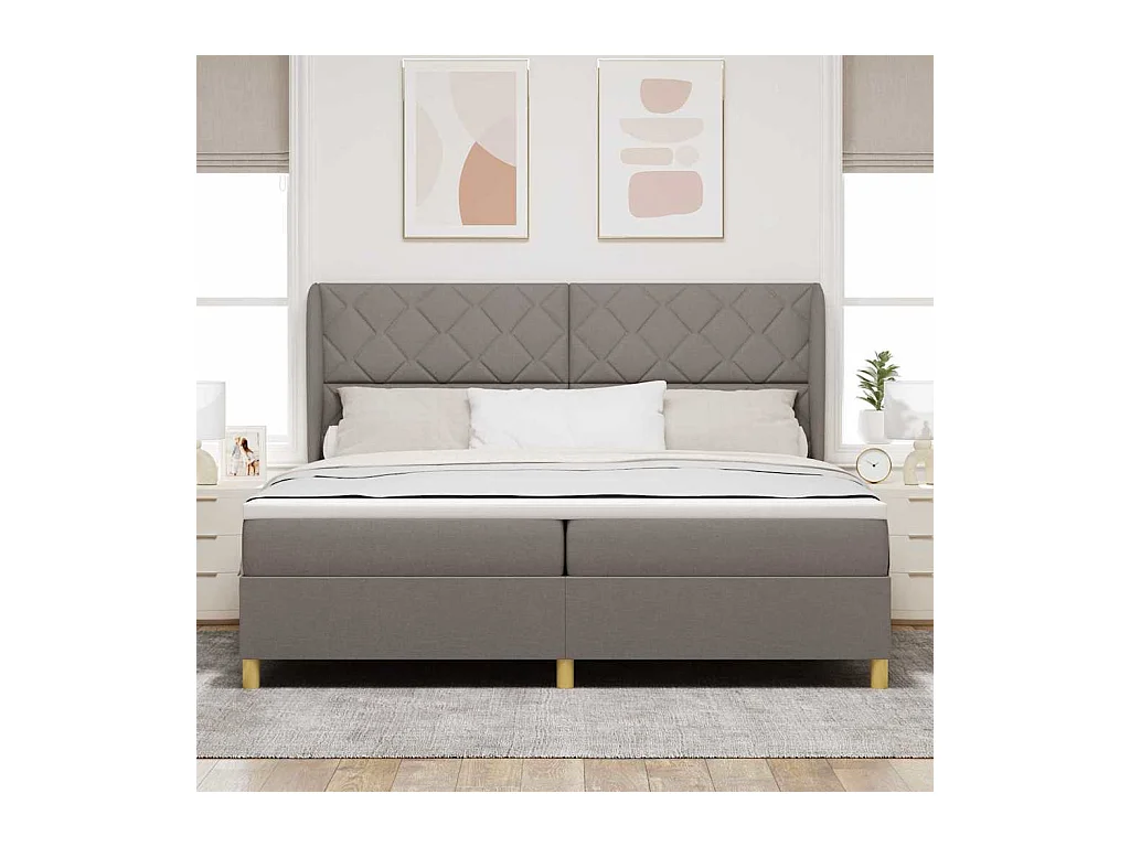 Cadre de lit avec matelas gris foncé 90x190 cm Taupe