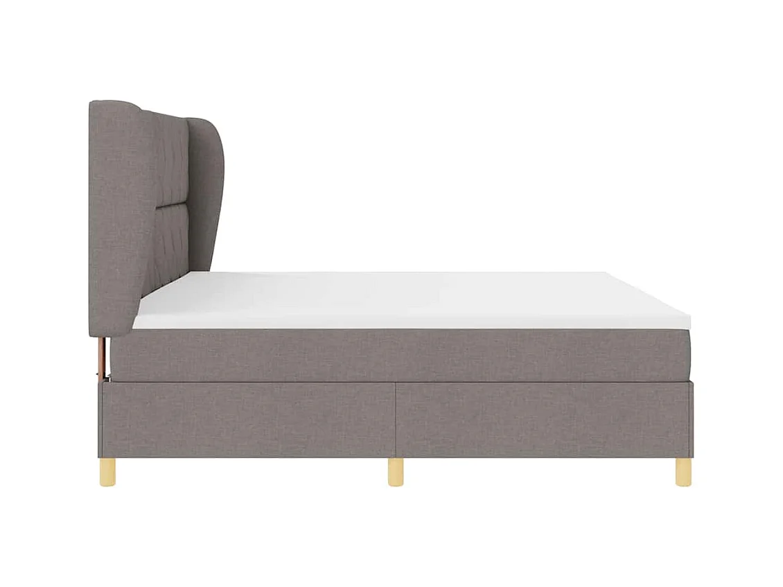 Cadre de lit avec matelas gris foncé 90x190 cm Taupe