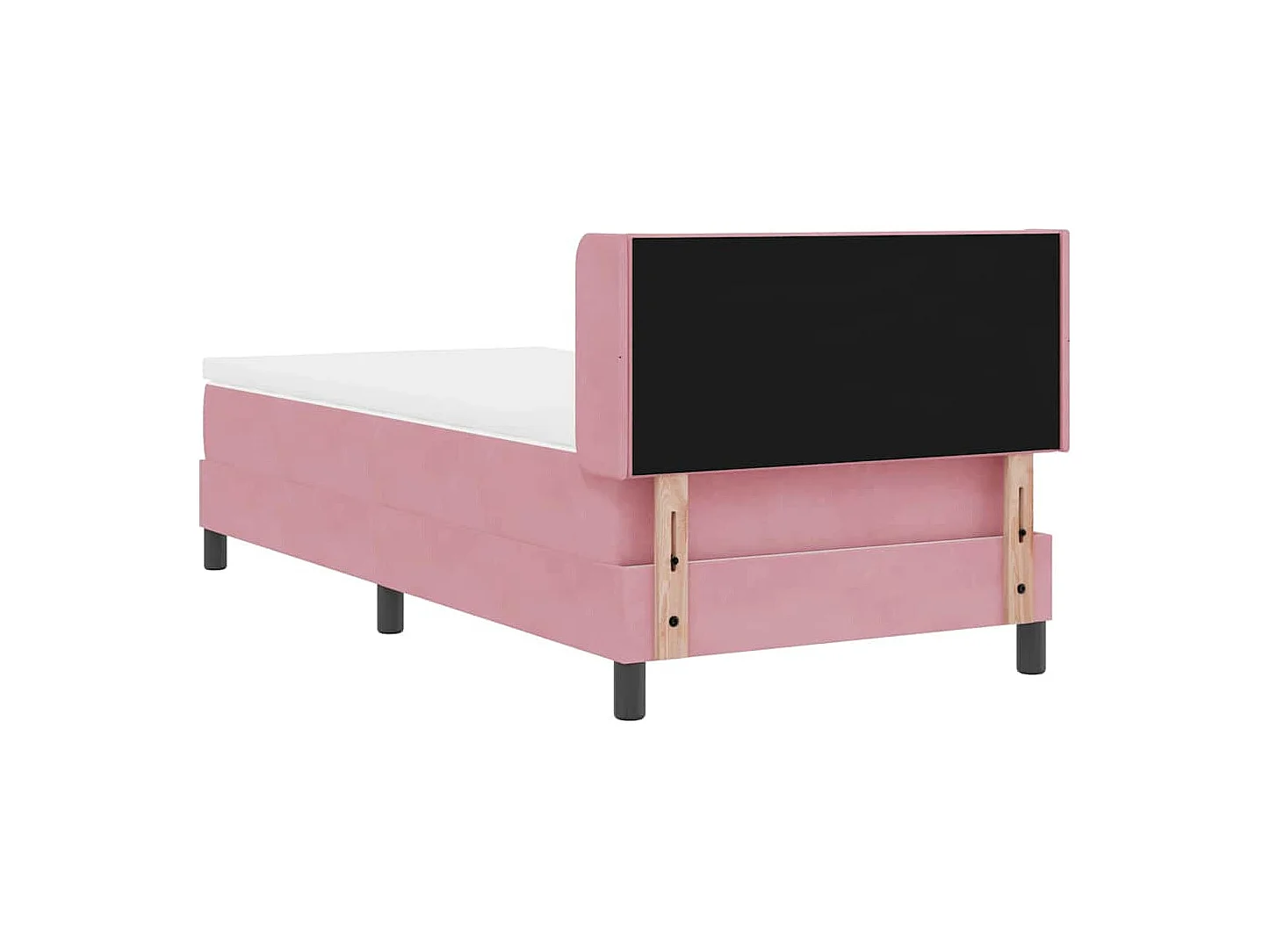 Cama con Somier y Colchón Negra 100x200 cm Terciopelo Rosa