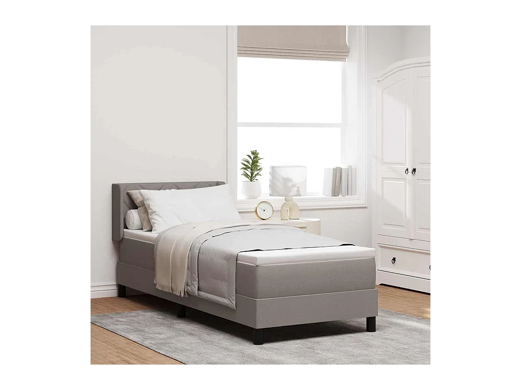Cadre de lit avec matelas avec matelas Taupe 80 x 200 cm