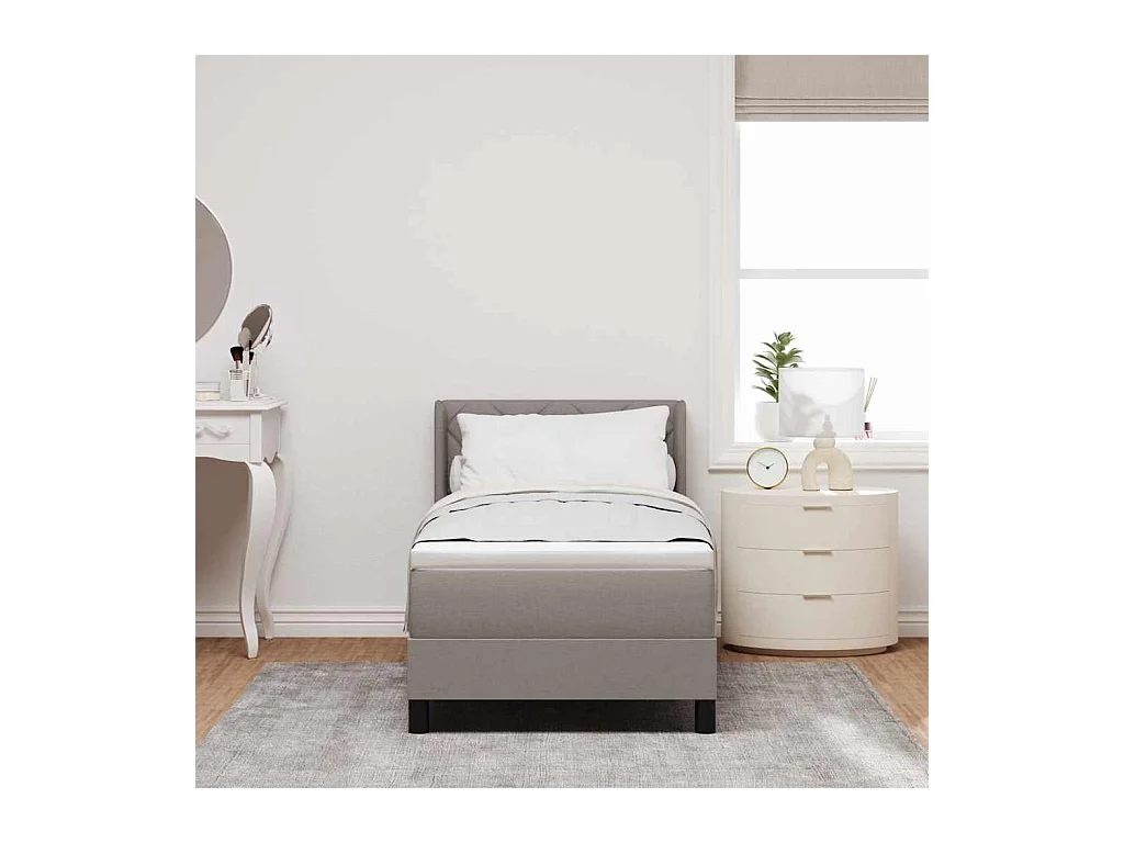 Cadre de lit avec matelas avec matelas Taupe 80 x 200 cm