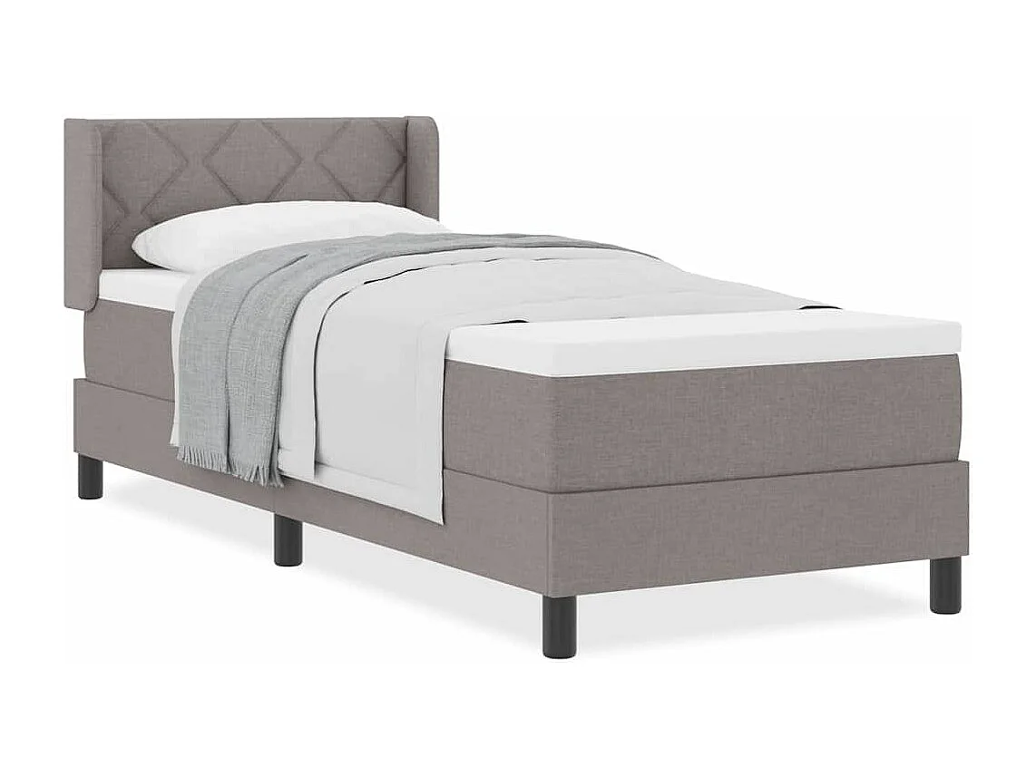 Cama box spring con colchón con colchón Taupé 80 x 200 cm