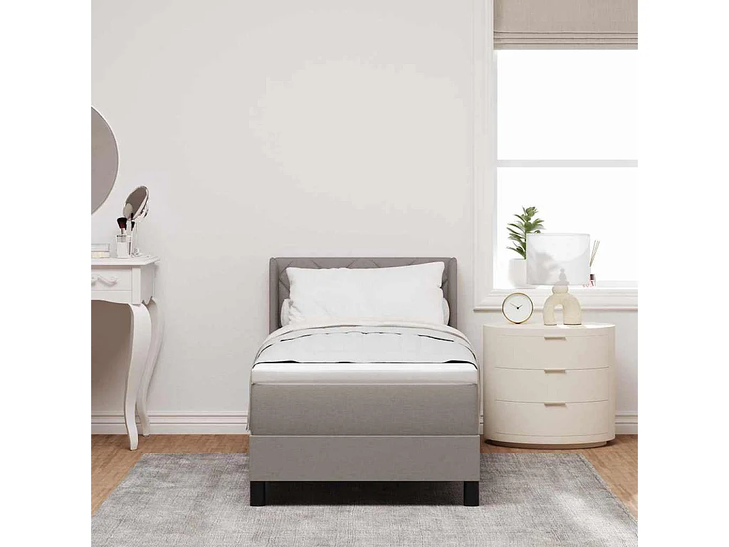 Cama box spring con colchón con colchón Taupé 80 x 200 cm