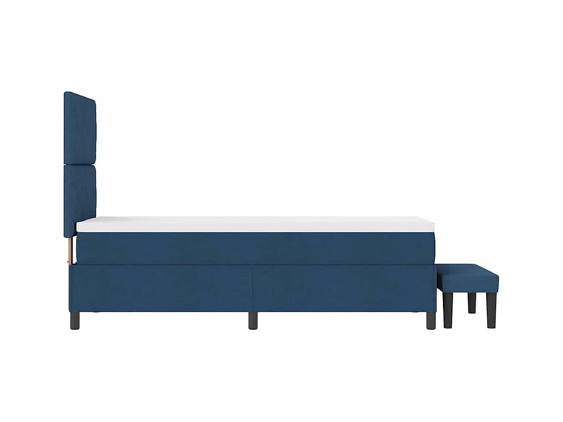 Cadre de lit avec matelas Bleu 80 x 200 cm tissu