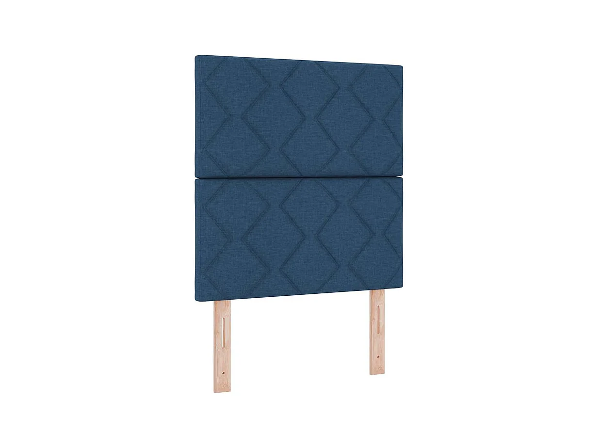 Cadre de lit avec matelas Bleu 80 x 200 cm tissu