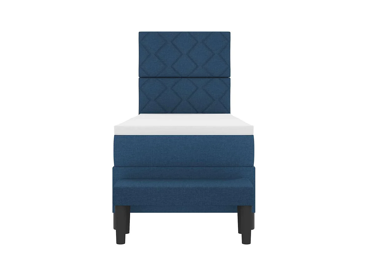 Cadre de lit avec matelas Bleu 80 x 200 cm tissu