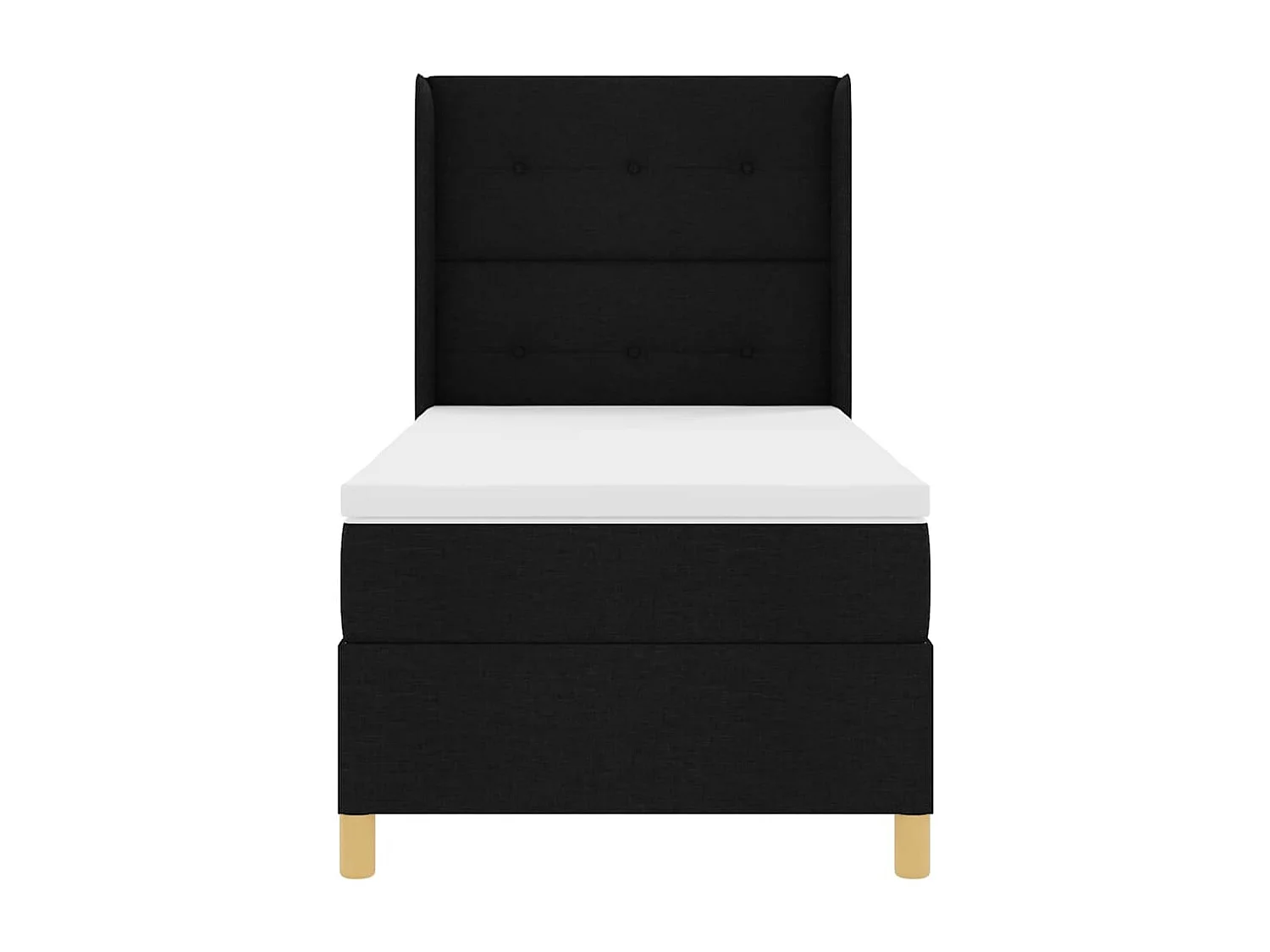 Cadre de lit avec matelas Noir 100 x 200 cm tissu