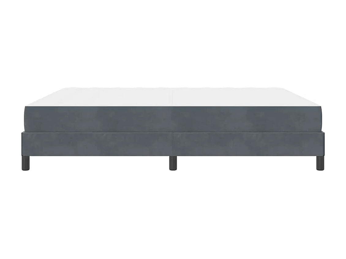 Cadre de lit avec matelas Gris foncé 180 x 200 cm Velours