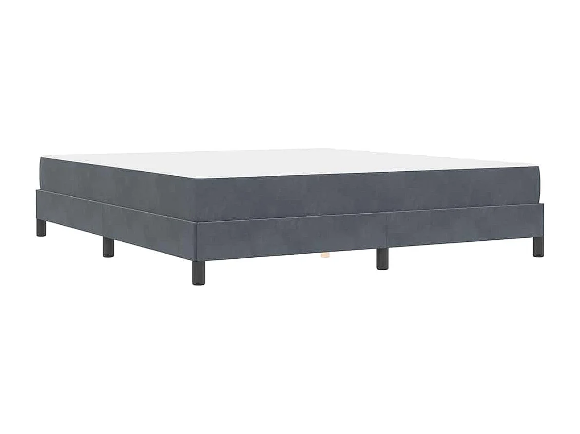 Cadre de lit avec matelas Gris foncé 180 x 200 cm Velours