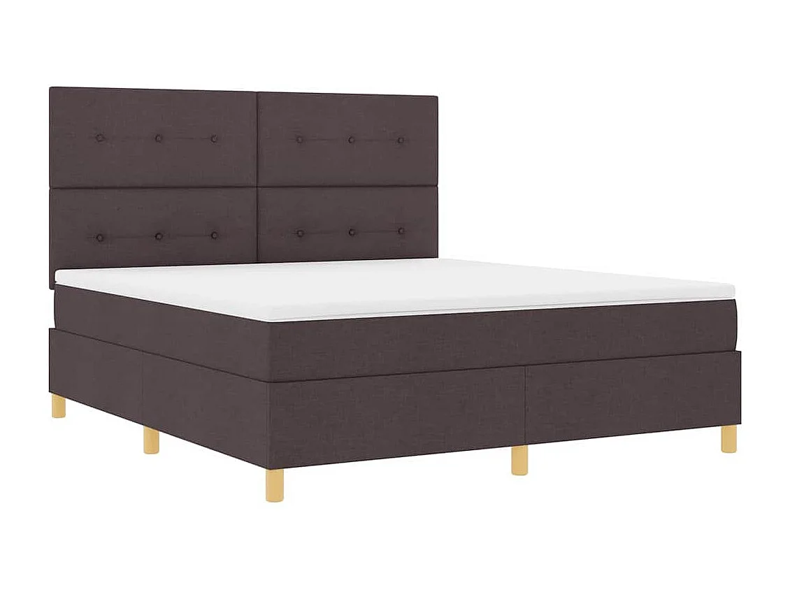 Cama tipo Box Spring Marrón Oscuro 180 x 200 cm tela