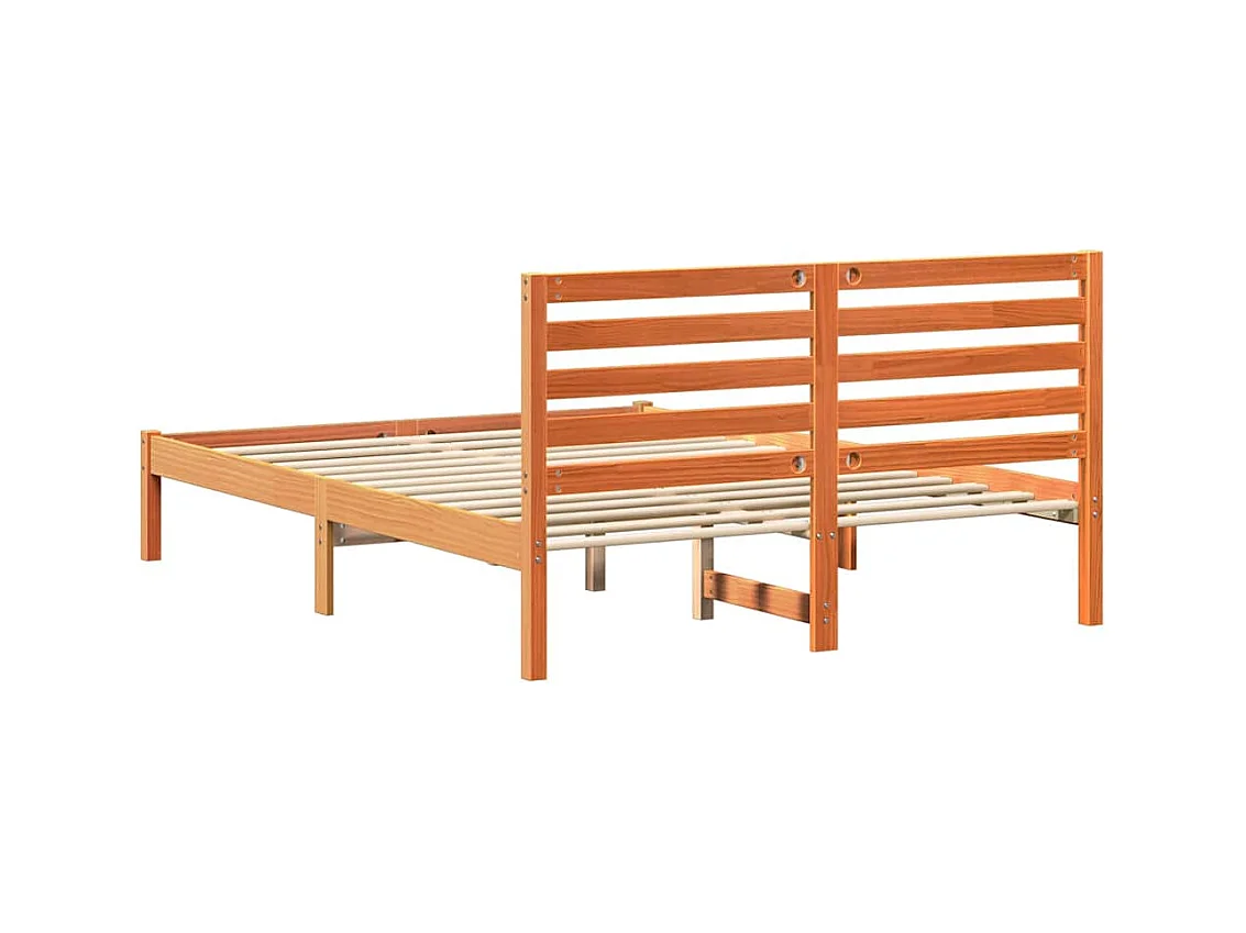 Cadre de lit Marron cire 120 x 200 cm Bois massif en pin